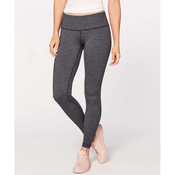 lululemon athletica Pants - Lululemon Wunder Under Low-Rise Legging Pants Heathered Black Grey Women's Sz 4